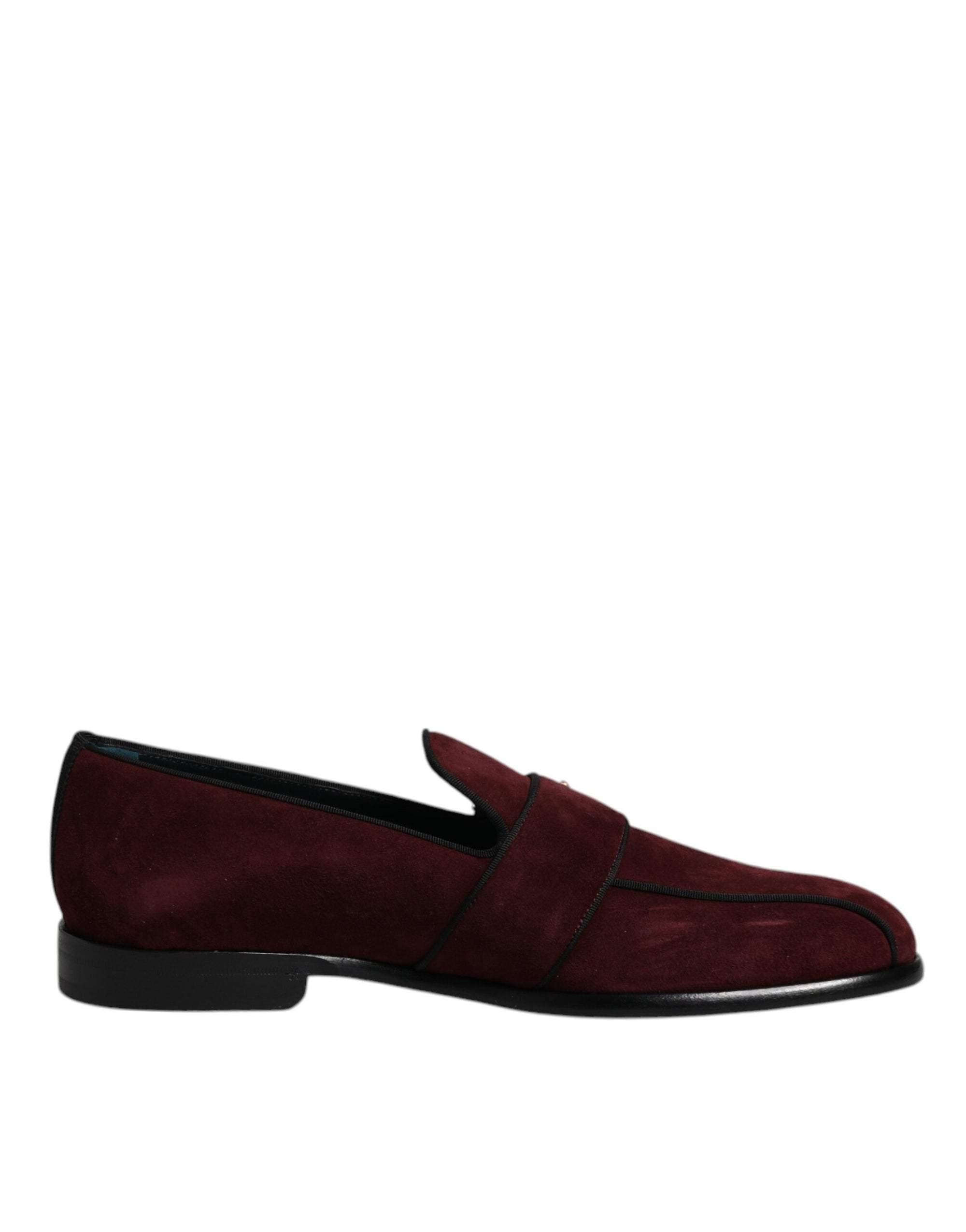 Dolce &amp; Gabbana Bordeaux Suede Loafers Formal Men Dress Shoes