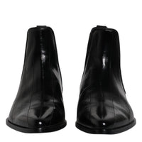 Dolce & Gabbana Black Leather Chelsea Men Ankle Boots Shoes