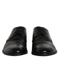 Dolce & Gabbana Black Patent Leather Derby Men Dress Shoes