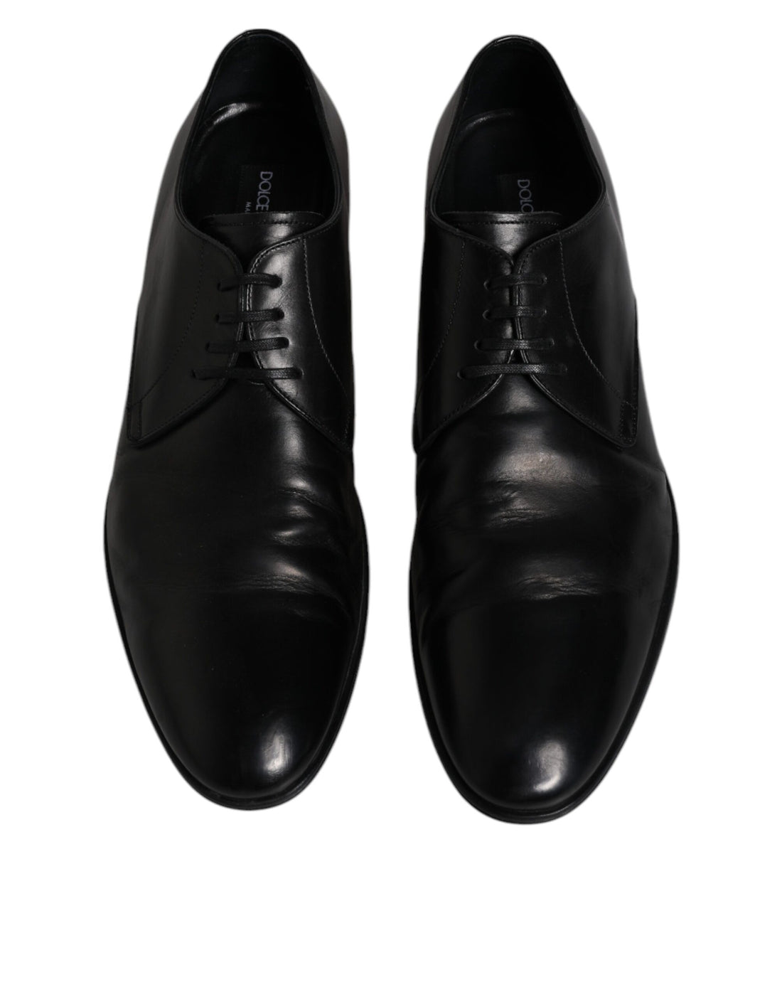 Dolce & Gabbana Black Patent Leather Derby Men Dress Shoes