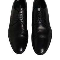 Dolce & Gabbana Black Patent Leather Derby Men Dress Shoes