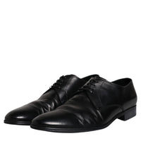 Dolce & Gabbana Black Patent Leather Derby Men Dress Shoes