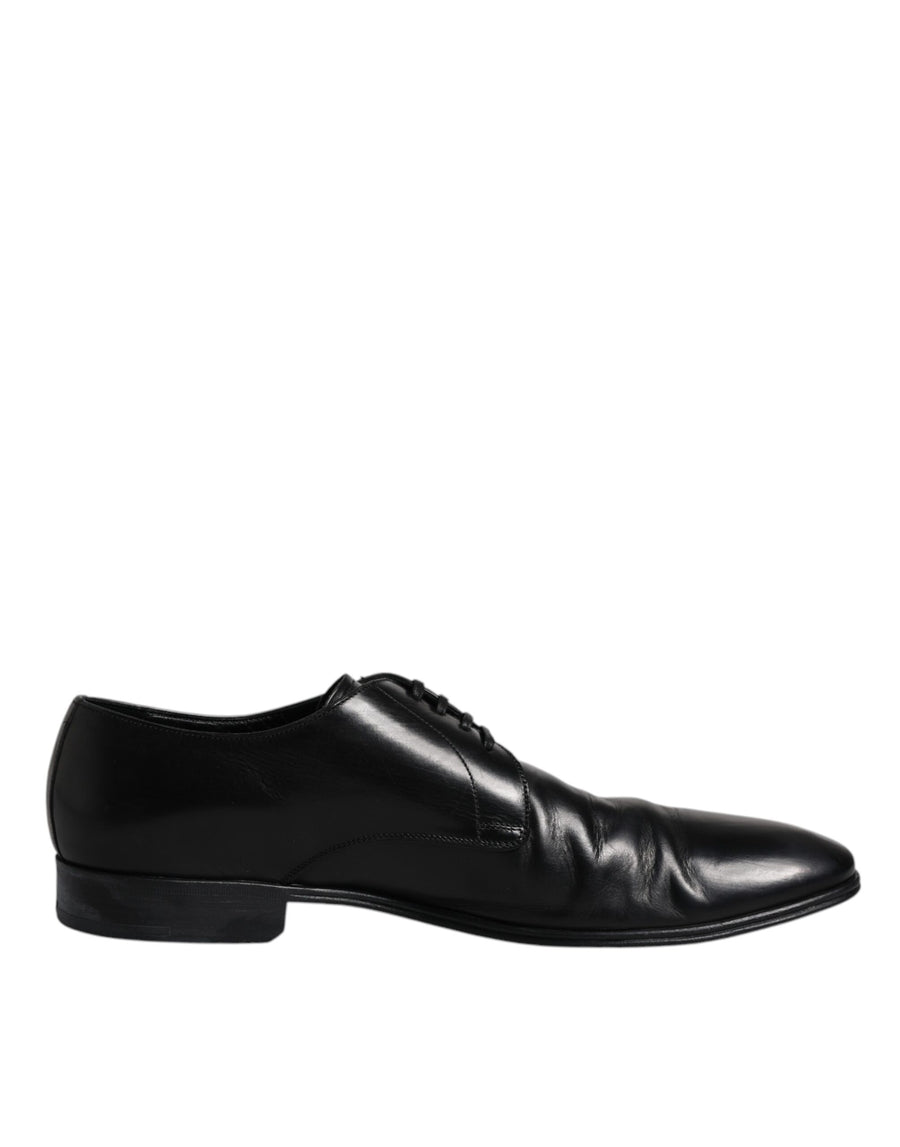 Dolce & Gabbana Black Patent Leather Derby Men Dress Shoes