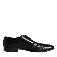 Dolce & Gabbana Black Patent Leather Derby Men Dress Shoes