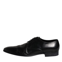 Dolce & Gabbana Black Patent Leather Derby Men Dress Shoes