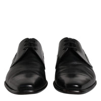 Dolce & Gabbana Black Leather Derby Men Formal Dress Shoes