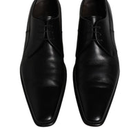 Dolce & Gabbana Black Leather Derby Men Formal Dress Shoes