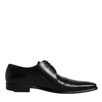 Dolce & Gabbana Black Leather Derby Men Formal Dress Shoes