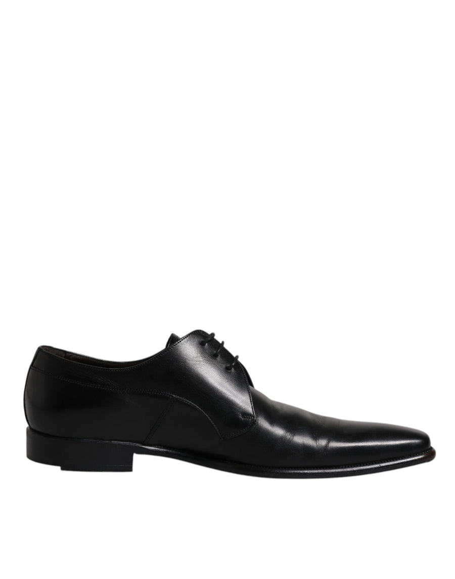 Dolce & Gabbana Black Leather Derby Men Formal Dress Shoes