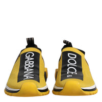 Dolce & Gabbana Yellow Black Slip On Sorrento Sneaker Shoes