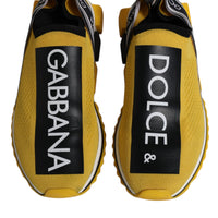 Dolce & Gabbana Yellow Black Slip On Sorrento Sneaker Shoes