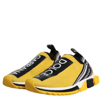 Dolce & Gabbana Yellow Black Slip On Sorrento Sneaker Shoes