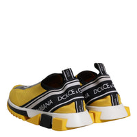 Dolce & Gabbana Yellow Black Slip On Sorrento Sneaker Shoes