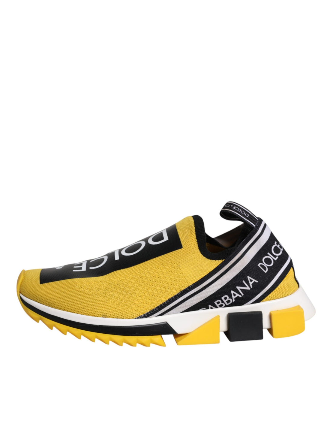 Dolce & Gabbana Yellow Black Slip On Sorrento Sneaker Shoes