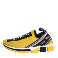 Dolce & Gabbana Yellow Black Slip On Sorrento Sneaker Shoes