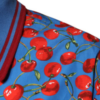 Dolce & Gabbana Blue Cherry Cotton Collared Men Polo T-shirt