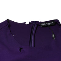 Dolce & Gabbana Purple Cotton Round Neck Pullover Men Sweater