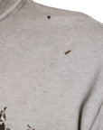 Dolce & Gabbana Gray Printed Cotton Crewneck Pullover Sweater