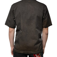 Dolce & Gabbana Brown Graphic Print Cotton Round Neck T-shirt