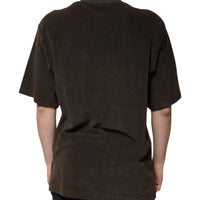 Dolce & Gabbana Brown Cotton Crew Neck Short Sleeves T-shirt