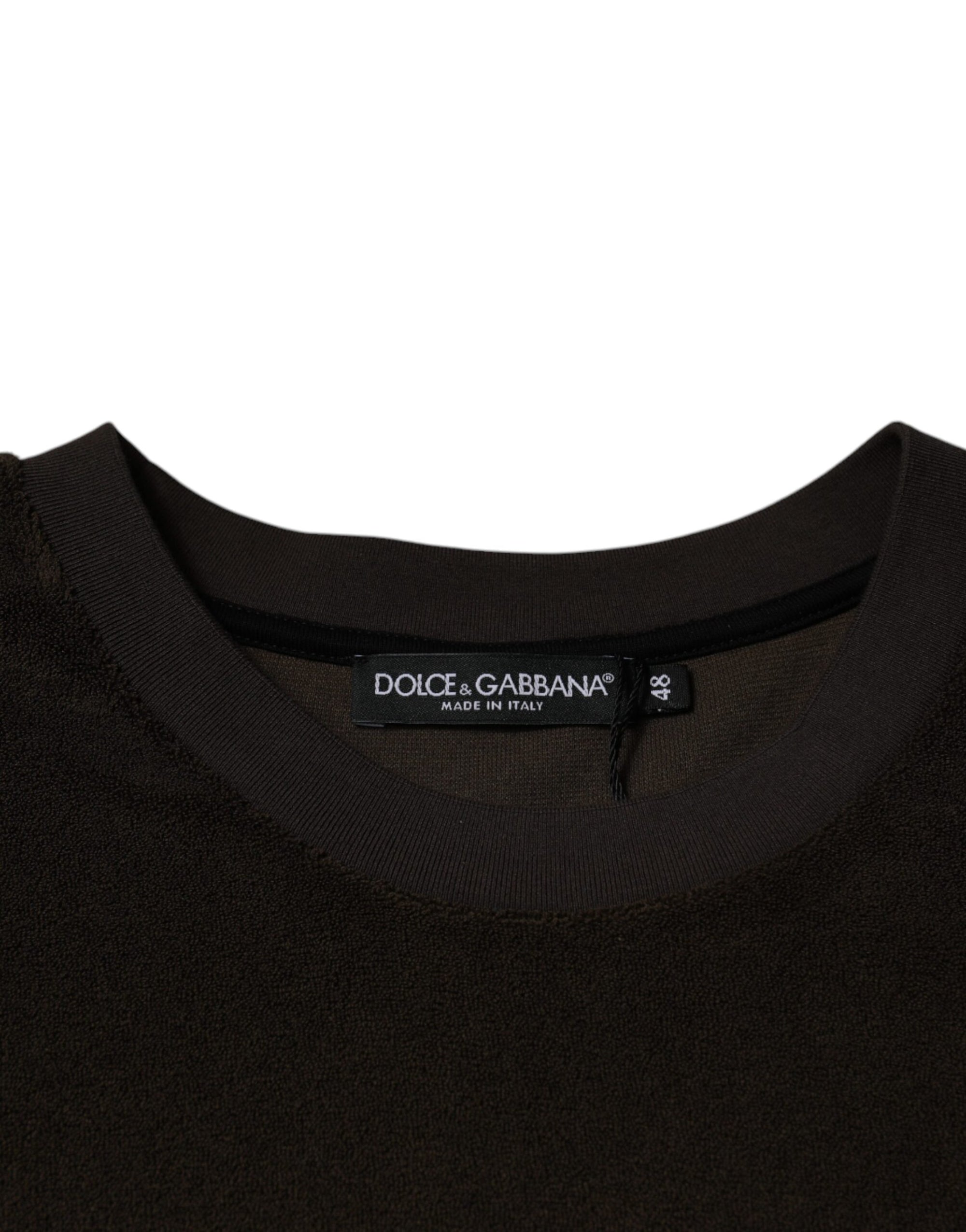 Dolce &amp; Gabbana Brown Cotton Crew Neck Short Sleeves T-shirt