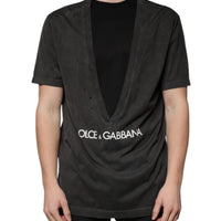 Dolce & Gabbana Black Cotton Crew Neck Short Sleeves T-shirt