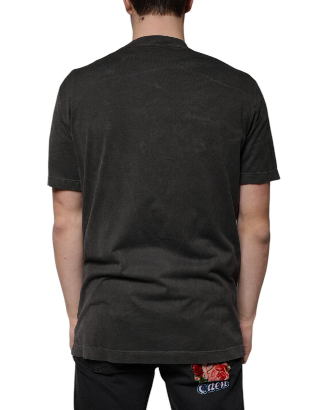 Dolce & Gabbana Black Cotton Crew Neck Short Sleeves T-shirt