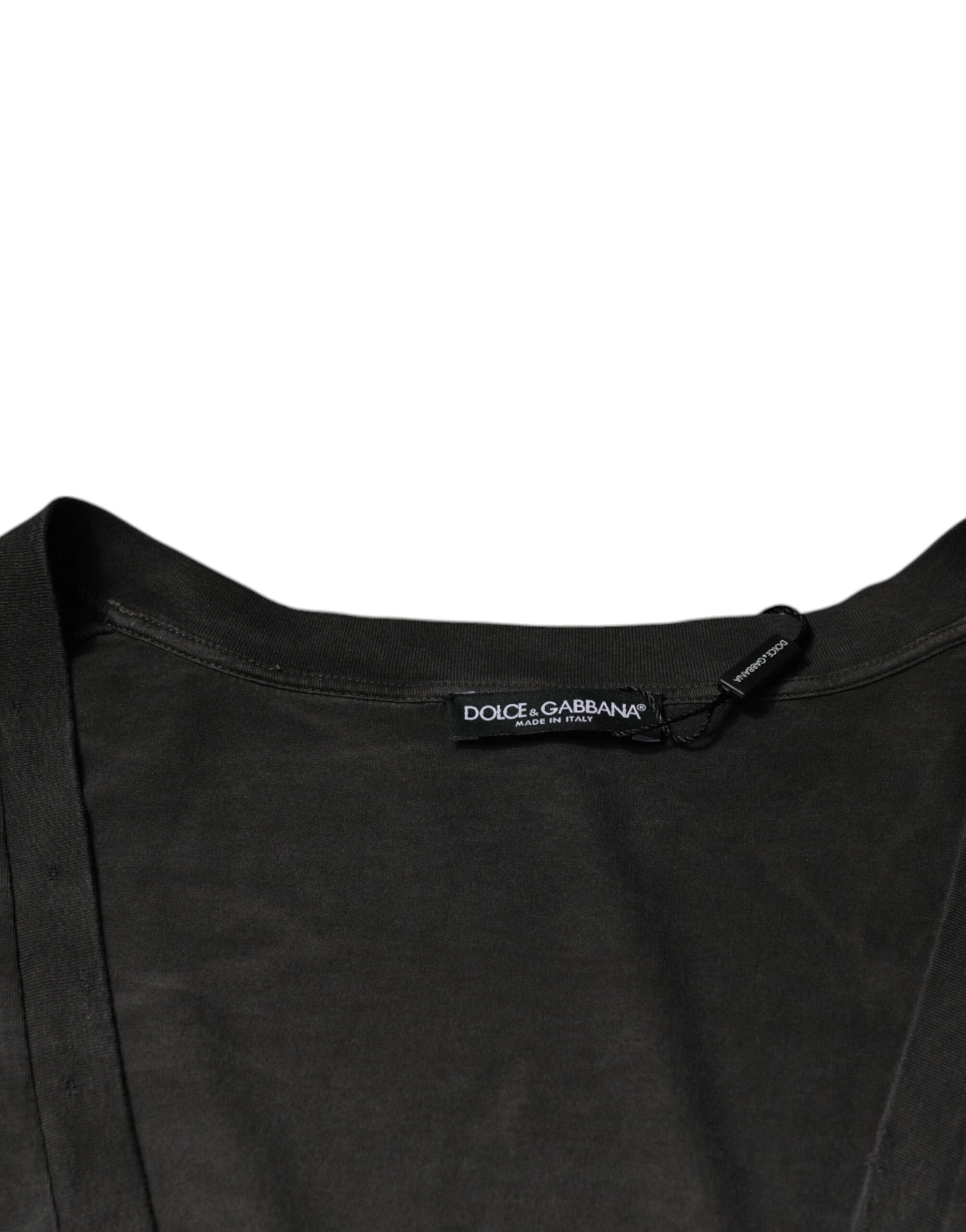 Dolce &amp; Gabbana Black Cotton Crew Neck Short Sleeves T-shirt