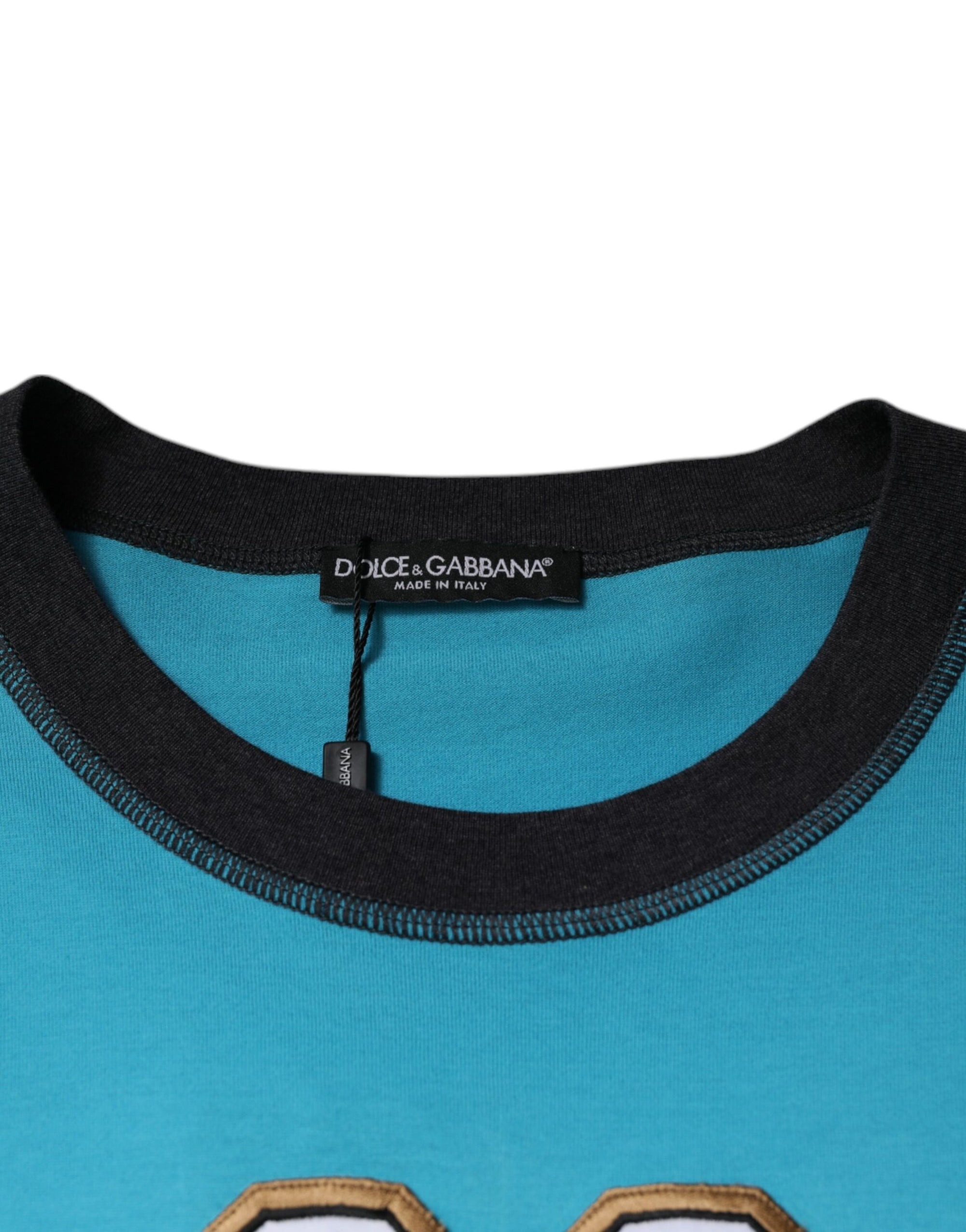 Dolce &amp; Gabbana Blue Logo Crew Neck Short Sleeves T-shirt