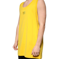 Dolce & Gabbana Yellow Cotton Round Neck Sleeveless T-shirt