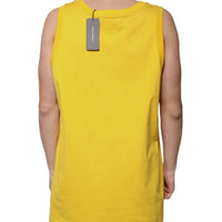 Dolce & Gabbana Yellow Cotton Round Neck Sleeveless T-shirt