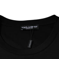 Dolce & Gabbana Black Cotton Crew Neck Short Sleeves T-shirt