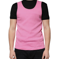 Dolce & Gabbana Pink Cotton Round Neck Sleeveless T-shirt