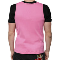 Dolce & Gabbana Pink Cotton Round Neck Sleeveless T-shirt