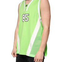 Dolce & Gabbana Green Polyester Jersey Sleeveless T-shirt