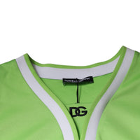 Dolce & Gabbana Green Polyester Jersey Sleeveless T-shirt