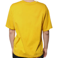 Dolce & Gabbana Yellow Cotton V-neck Short Sleeves T-shirt