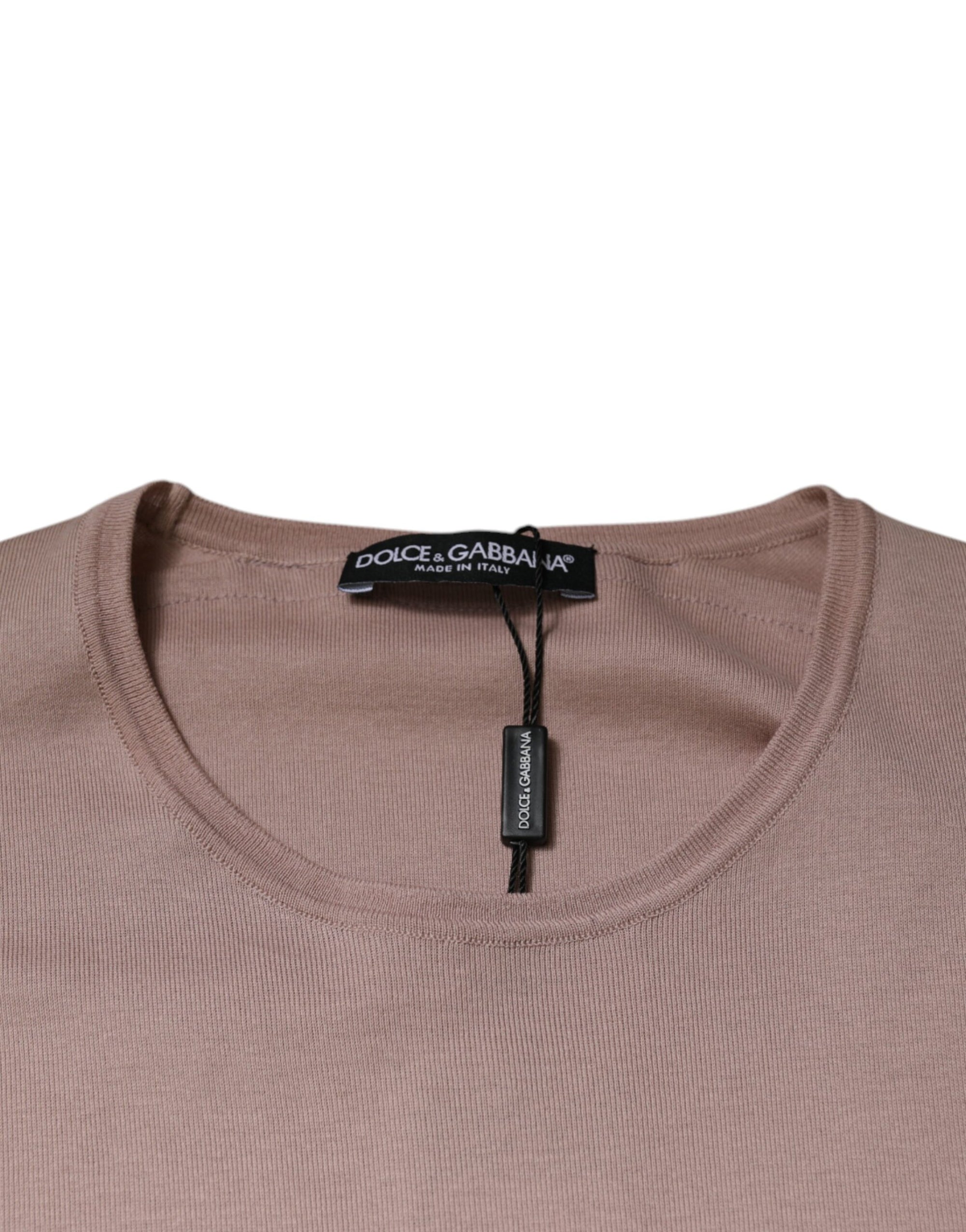 Dolce &amp; Gabbana Brown Cotton Short Sleeves Round Neck T-shirt