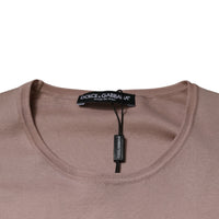 Dolce & Gabbana Brown Cotton Short Sleeves Round Neck T-shirt