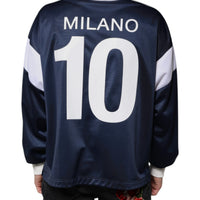 Dolce & Gabbana Blue White Milano Long Sleeve Jersey T-shirt