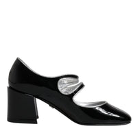 Dolce & Gabbana Black Patent Leather Crystal Mary Jane Pumps Shoes