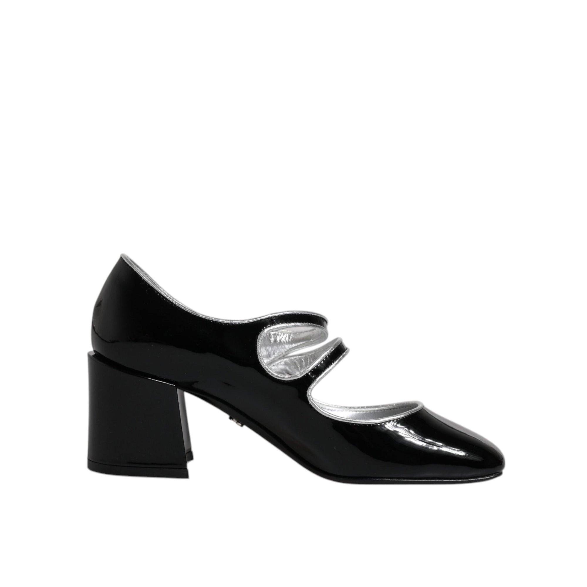 Dolce &amp; Gabbana Black Patent Leather Crystal Mary Jane Pumps Shoes