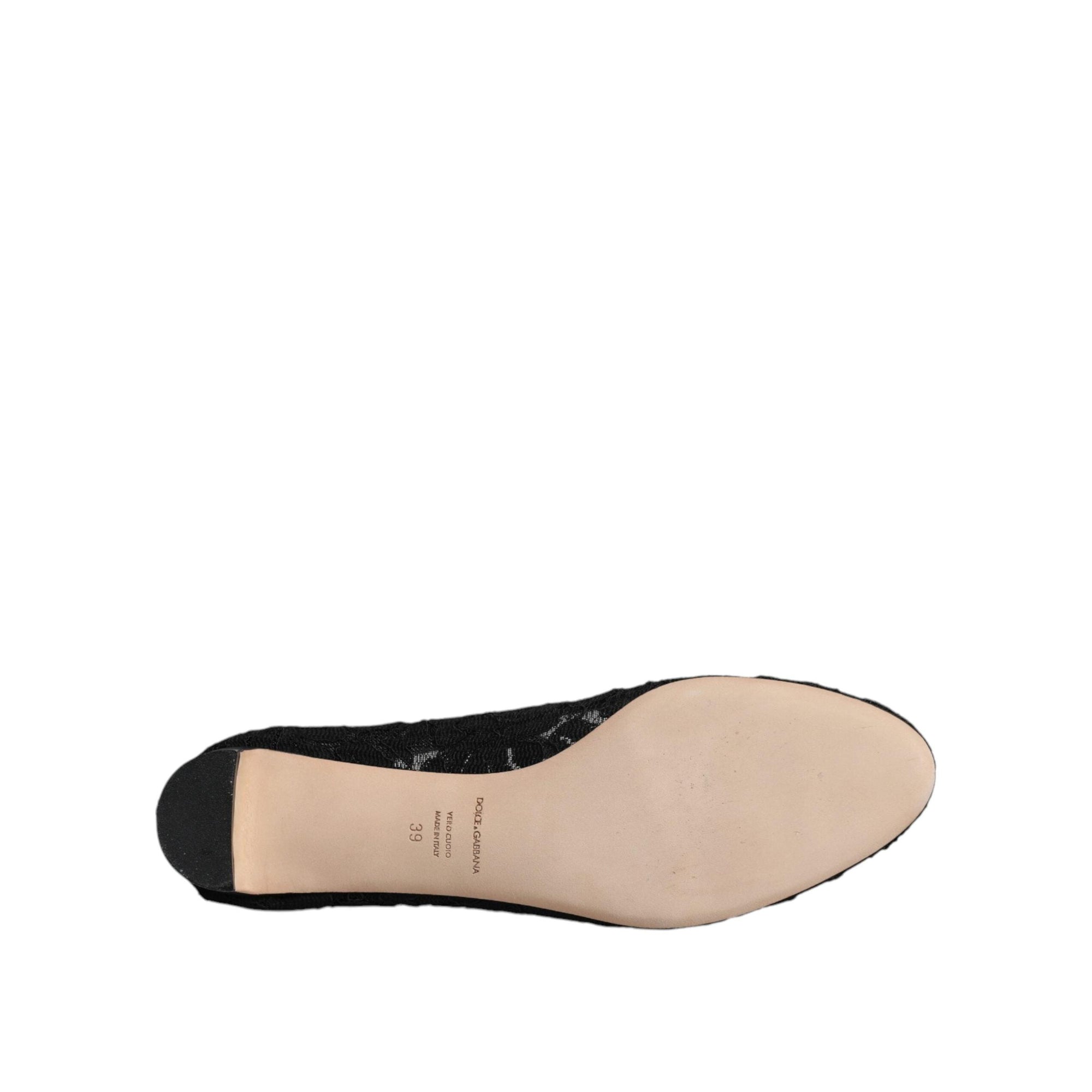 Dolce &amp; Gabbana Black Mary Jane Taormina Lace Pumps Shoes