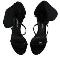 Dolce & Gabbana Black Logo Plaque Sock Style KEIRA Sandals Shoes