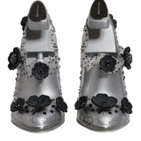 Dolce & Gabbana Clear Floral Crystal CINDERELLA Heels Shoes