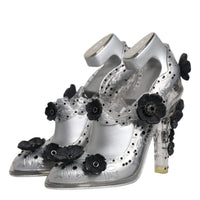 Dolce & Gabbana Clear Floral Crystal CINDERELLA Heels Shoes