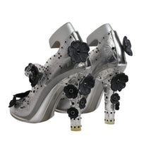 Dolce & Gabbana Clear Floral Crystal CINDERELLA Heels Shoes