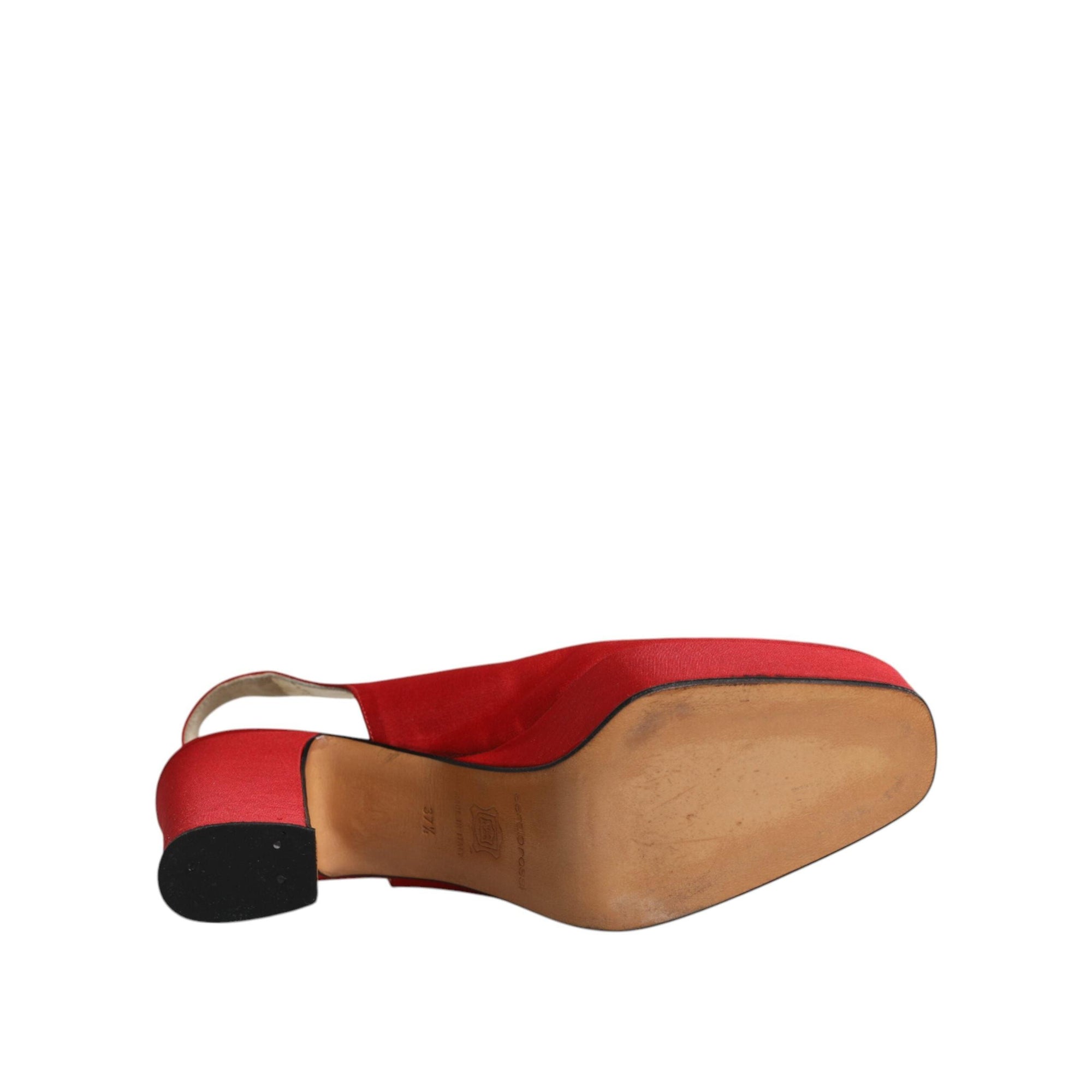 Dolce &amp; Gabbana Red Platform Slingback Heels Sandals Shoes