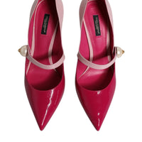 Dolce & Gabbana Two Tone Pink Leather Mary Jane Heels Pumps Shoes