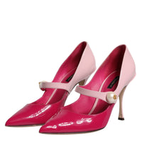 Dolce & Gabbana Two Tone Pink Leather Mary Jane Heels Pumps Shoes